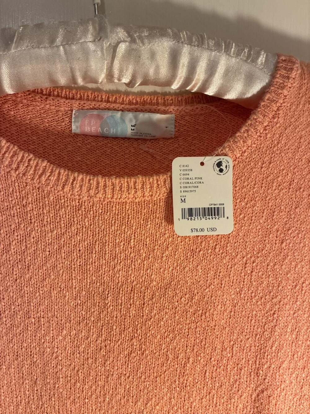 Free People Coral Pink Knit Tank Dress Size M